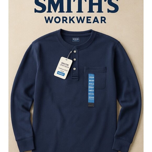 NWT Smith's Workwear Sherpa-Bonded Thermal Knit Henley Pullover Size XXL - Picture 1 of 12